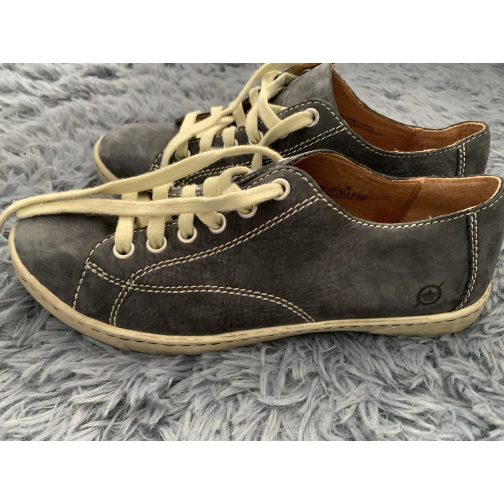 Born Navy Buttery Leather Sneakers, Casual Cool‎ Comfort Womens Sz 7